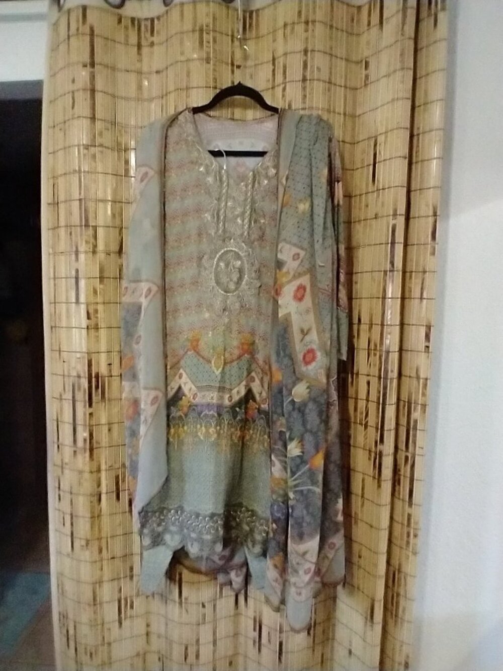 Pakistani Stitched Lawn Kameez / Kurti Suit Set with Dupatta & Trousers